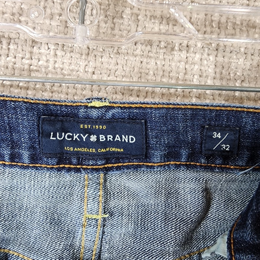 Lucky Brand 361 Vintage Straight Blue Jeans Mens 34 Blue Denim Classic 36x32 - Picture 12 of 13